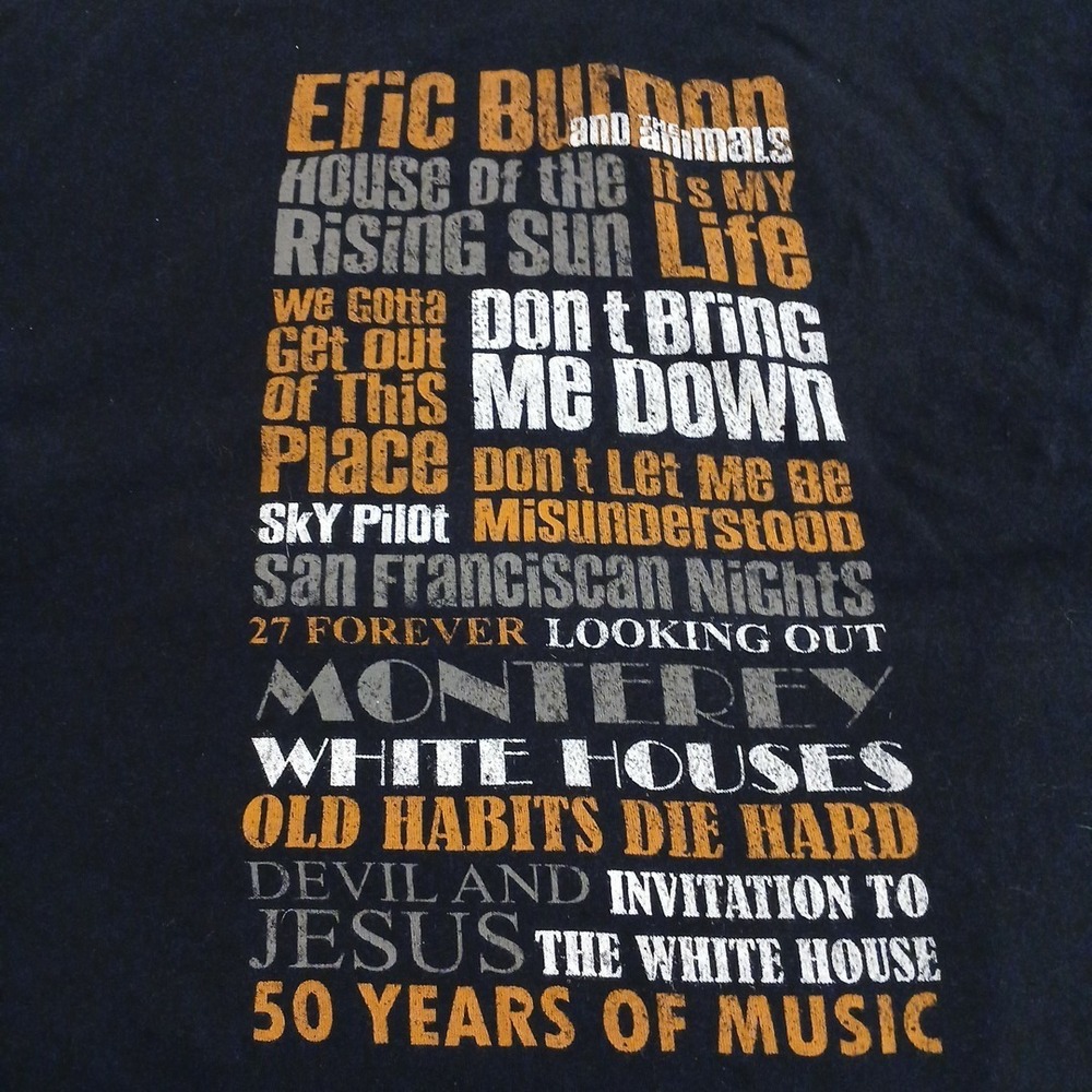 Vintage Eric Burdon The Animals Retrospective Promo T Tee Shirt XXL Black Rare - Picture 2 of 7